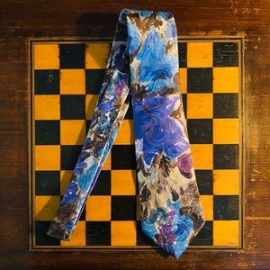 Egon Von Furstenberg Blue Abstract Mens tie